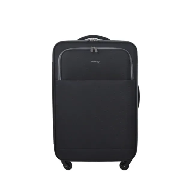 Troler Airport Air Soft, 4 roti, 45 x 67 x 26 cm, negru