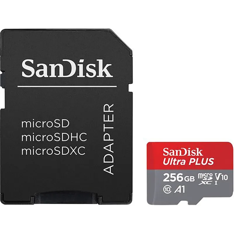 Card de memorie SANDISK Ultra Plus microSDXC, 256GB, 150MB/s, clasa 10/U1/A1, UHS-I, adaptor