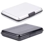 Set 2 carcasa de protectie carduri de memorie, Cu 16 Sloturi, Axroad Mall, Pentru TF/SD, Rezistenta la cadere si rezistent la apa, Greutate redusa si la indemana, Aluminiu, 110 × 75 × 20mm, Negru / Argintiu