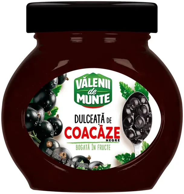 Dulceata de coacaze negre Valenii de Munte, 240 g