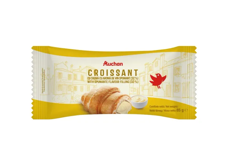 Croissant cu crema cu aroma de vin spumant Auchan, 85 g