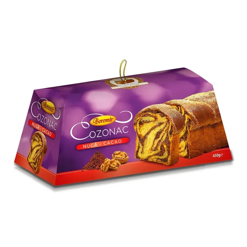 Cozonac cu nuca si cacao Boromir, 450g