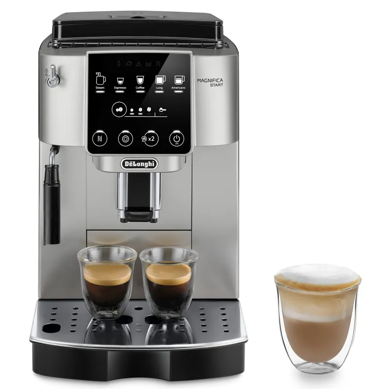 Espressor automat De’Longhi Magnifica Start ECAM 220.30.SB, 1450 W, 4 tipuri de bauturi, 15 bari, Sistem de spumare lapte manual, Negru argintiu