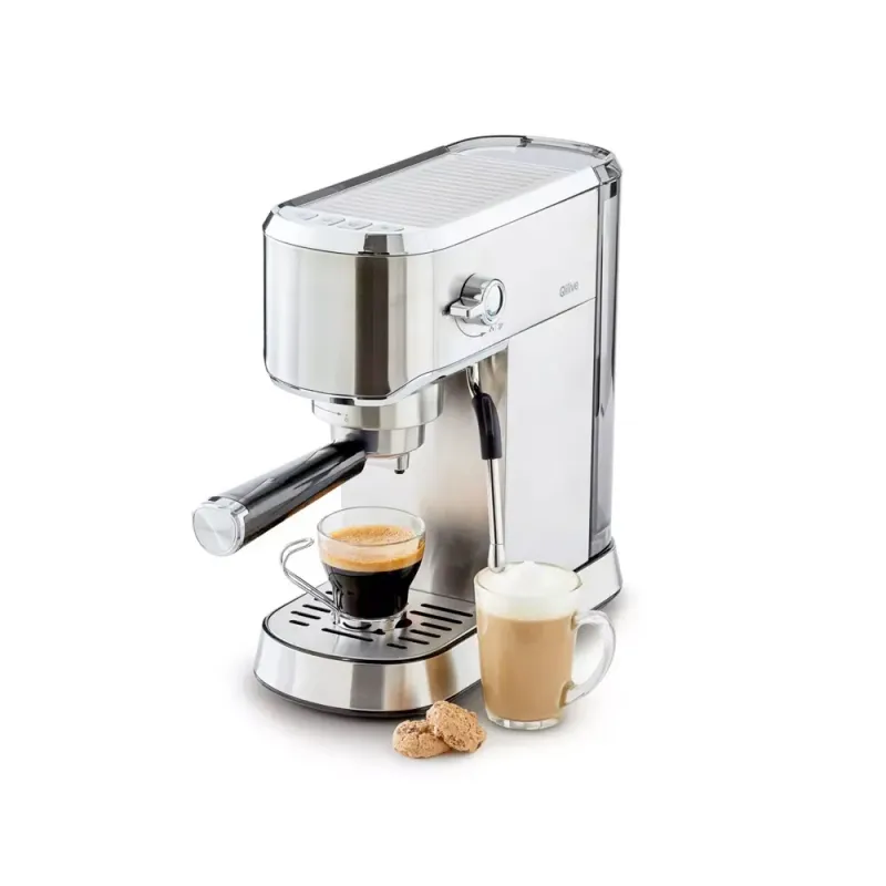 Espressor manual Qilive Q.5164, 20 bari, capacitate 1 l, duza cu aburi pentru spumarea laptelui, argintiu