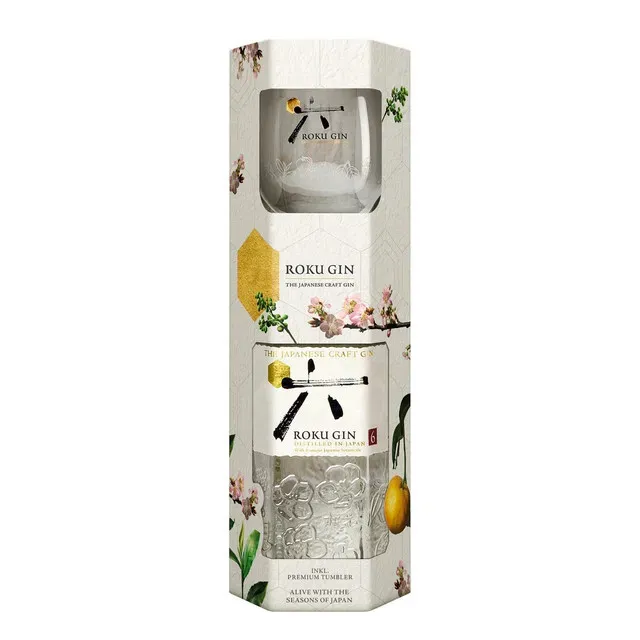 Gin Roku, alcool 43%, 0.7 l + pahar