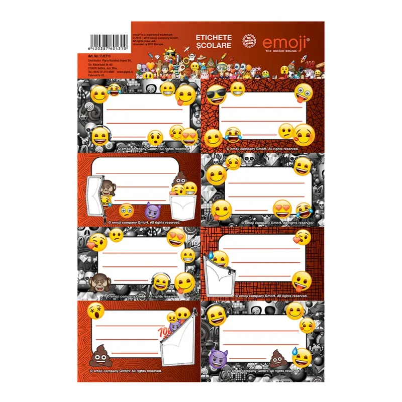 Set 40 de etichete scolare Pigna Emoji Clasic