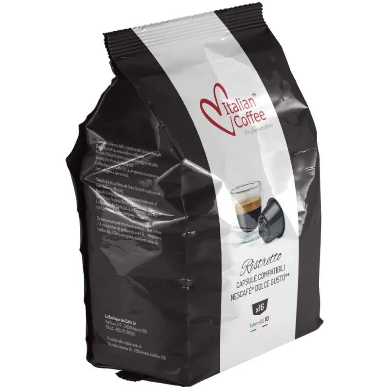 Capsule, Italian Coffee Espresso Ristretto, Compatibil Nescafe Dolce Gusto, 16 Capsule
