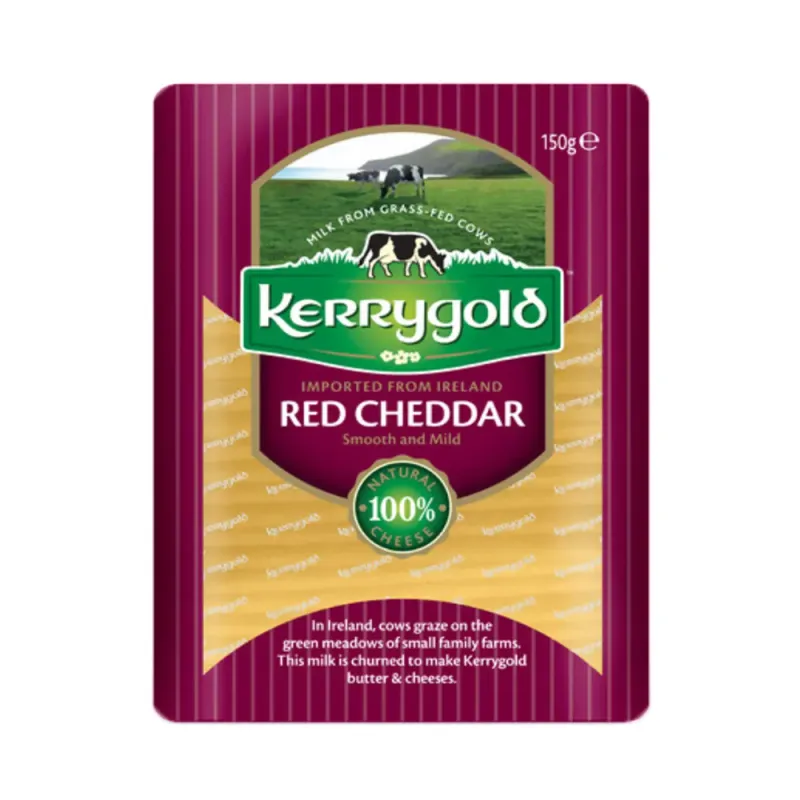 Branza cheddar rosie felii Kerry Gold, 150 g