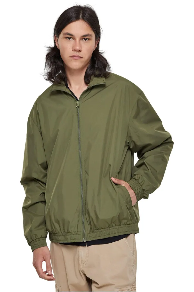 Urban Classics, Jacheta cu fermoar si maneci cazute, Verde masliniu, XL