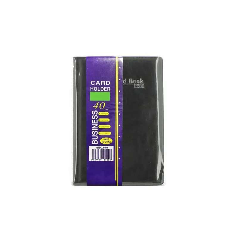 Clasor carti vizita pentru 40 de poze, din plastic, negru