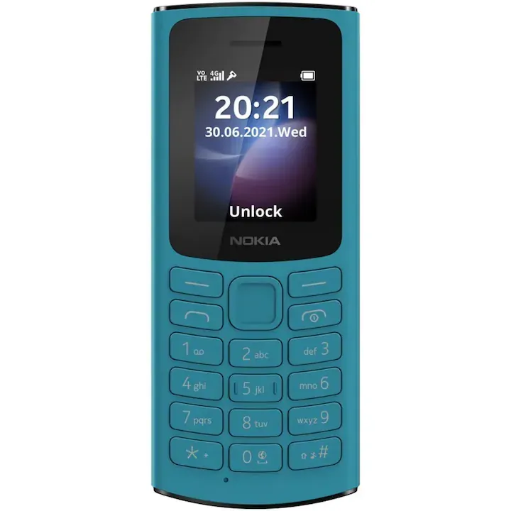 Nokia 105, Dual SIM, 4G, Blue