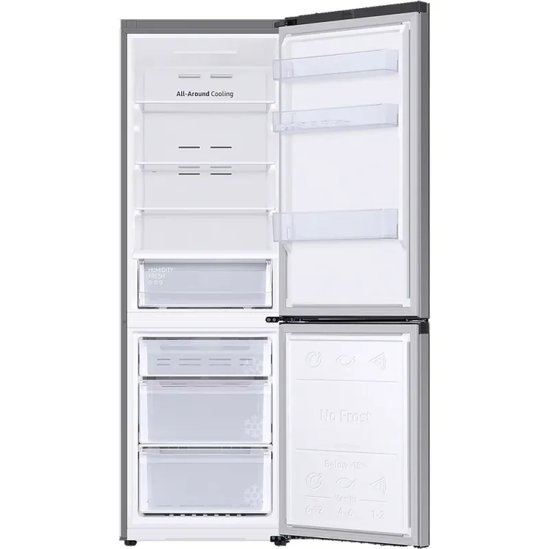 Combina frigorifica SAMSUNG RB34C670ESA/EF, No Frost, 344 l, H 185 cm, Clasa E, All-Around Cooling, inox