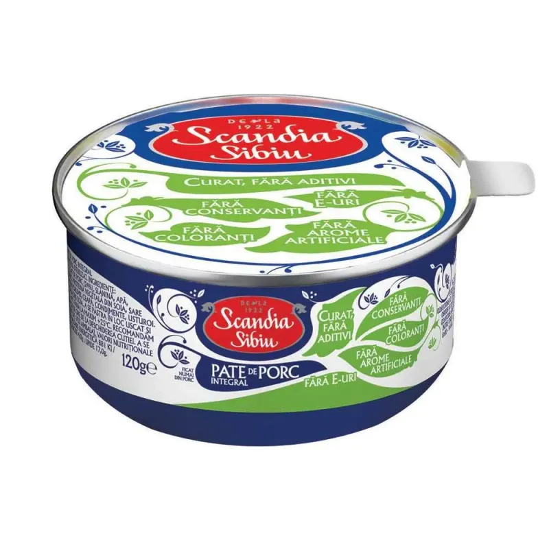 Conserva pate integral de porc Scandia Sibiu, 120g