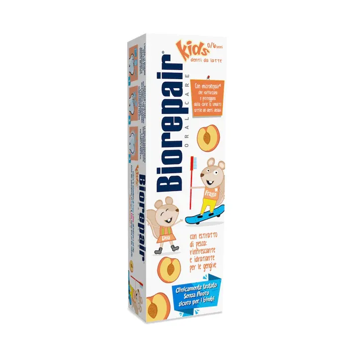 Pasta de dinti pentru copii, Coswell, Biorepair Kids 0-6 ani, Extract de piersica, 50 ml