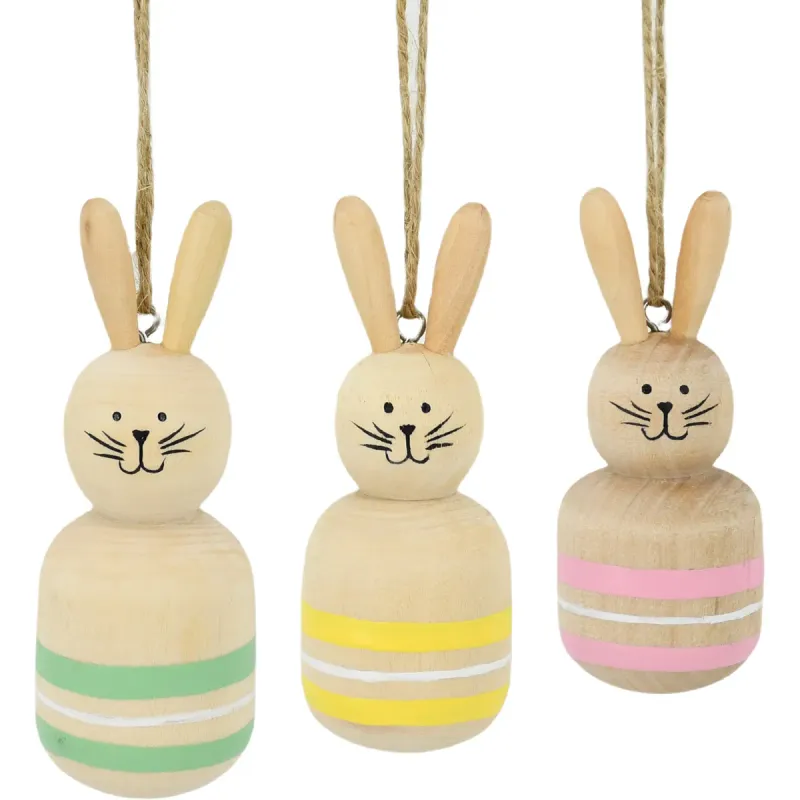 Set iepurasi Actuel, 3 bucati, lemn, L/M/S