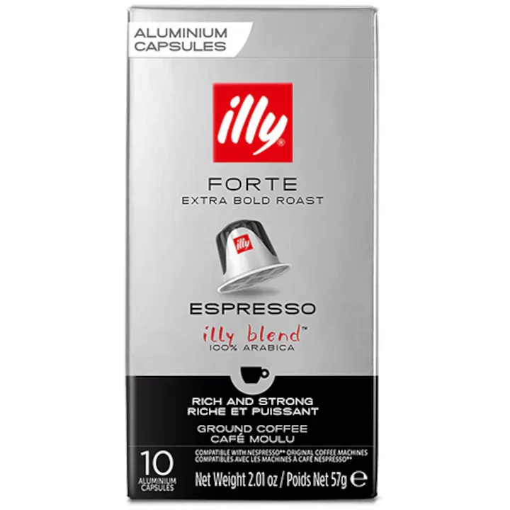 Cafea capsule, Illy Espresso Forte, compatibile Nespresso, 10 buc, 57 gr.