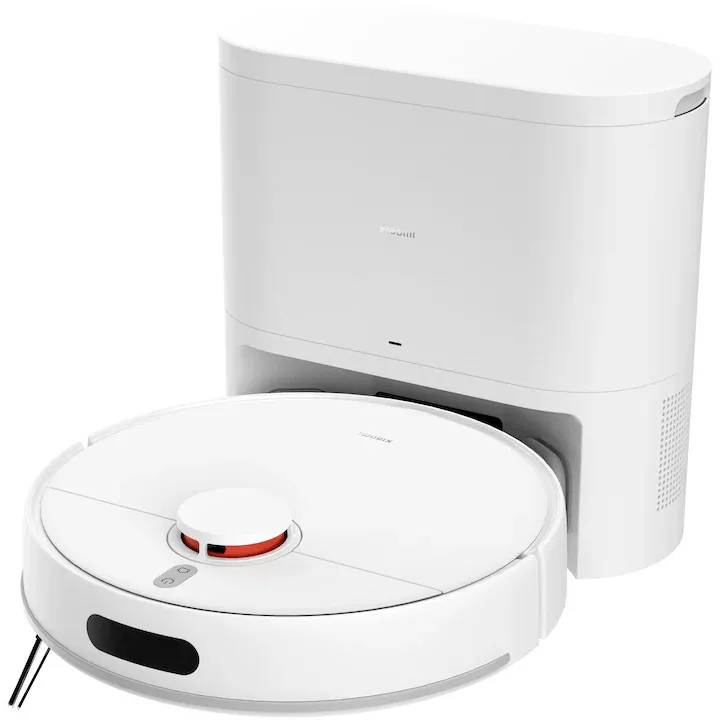 Robot de aspirare Xiaomi H40 BHR07XBEU, 10000Pa, 5200mAh, aspirare&spalare simultana, autonomie pana la 180 de minute, capacitate recipient praf 350 ml si sac de colectare de 4L in statia de golire automata, sistem de navigatie LDS, alb