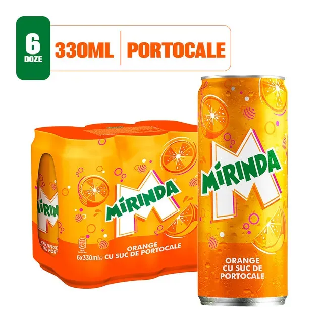 Bautura carbogazoasa cu suc de portocale Mirinda, 6 x 0.33 l