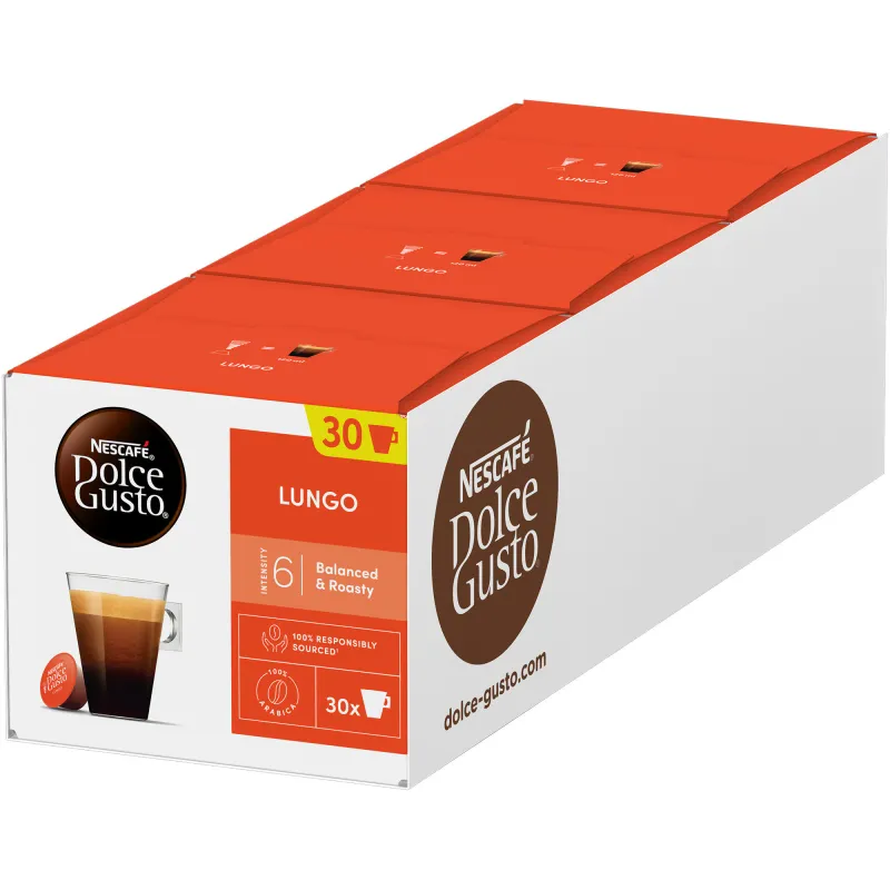 Set 3 x Cafea capsule, Nescafé Dolce Gusto Lungo, 30 buc, 168g