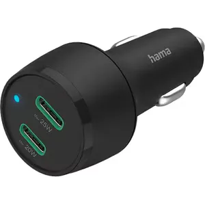 Incarcator auto HAMA 201632, 1xUSB-C Power Delivery (PD) 45W, 2xUSB-C Quick Charge 3.0 20+25W, negru
