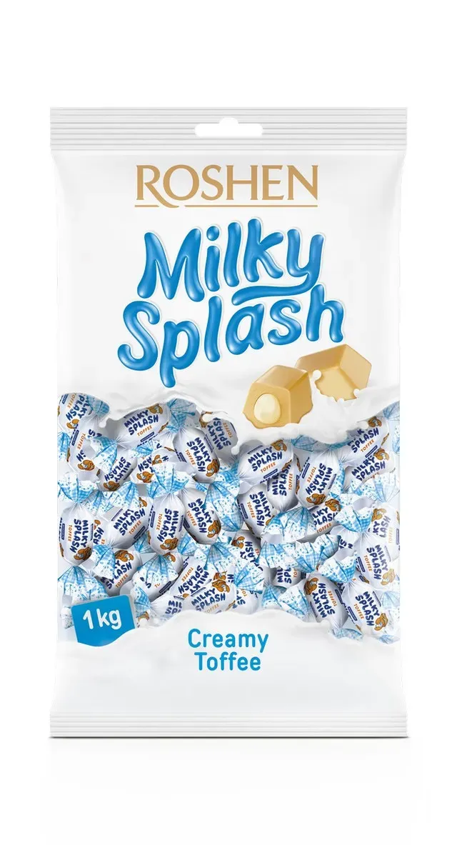 Caramele umplute cu crema de lapte Roshen Milky Splash, 1 kg