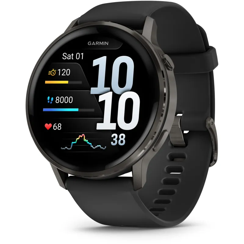 Smartwatch Garmin Venu 4, 45mm, AMOLED, GPS, Wi-Fi, Android/iOS, silicon, Slate/Black