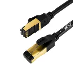 Cablu Internet LAN, Darklove, CAT 8, UTP Ethernet, Conector RJ45, Utilizat pe scara larga in aplicatii casnice si industriale, 40 Gbps, 2000 Mhz, Rezistent la intemperii S/FTP rezistent la UV pentru Router/Gaming/Modem, lungime 1m, Negru
