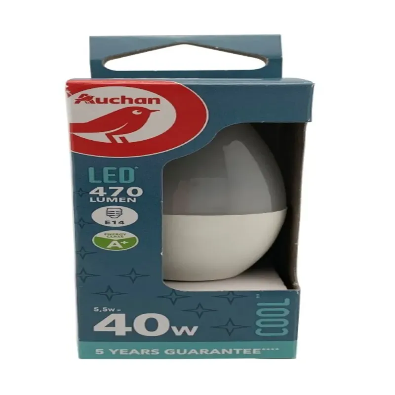 Bec LED AUCHAN 5.5W  E14 EQ 40W, lumina rece