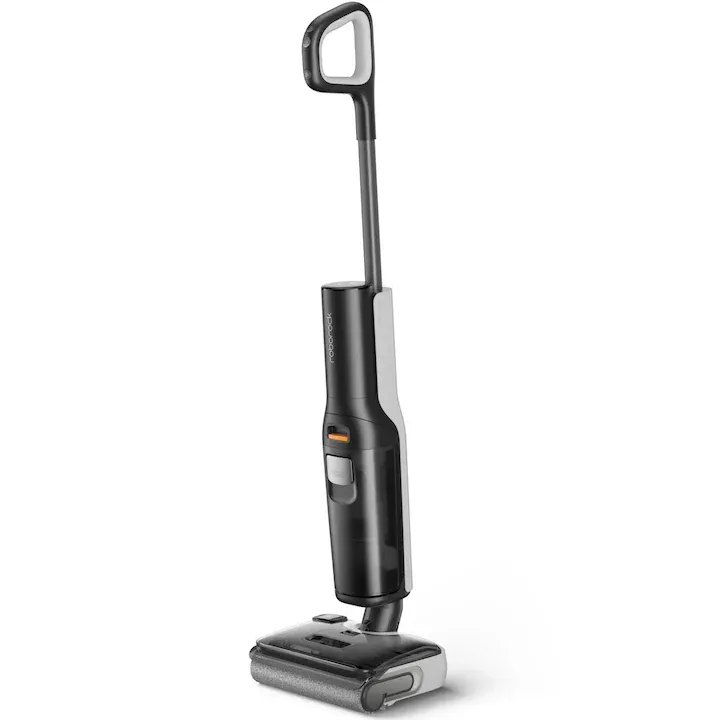 Aspirator vertical Roborock F25 WD5M1, curatare umeda si uscata, tehnologie JawScraper, auto curatare, Edge to Edge, autonomie pana la 40 min (mod ECO), alb/negru