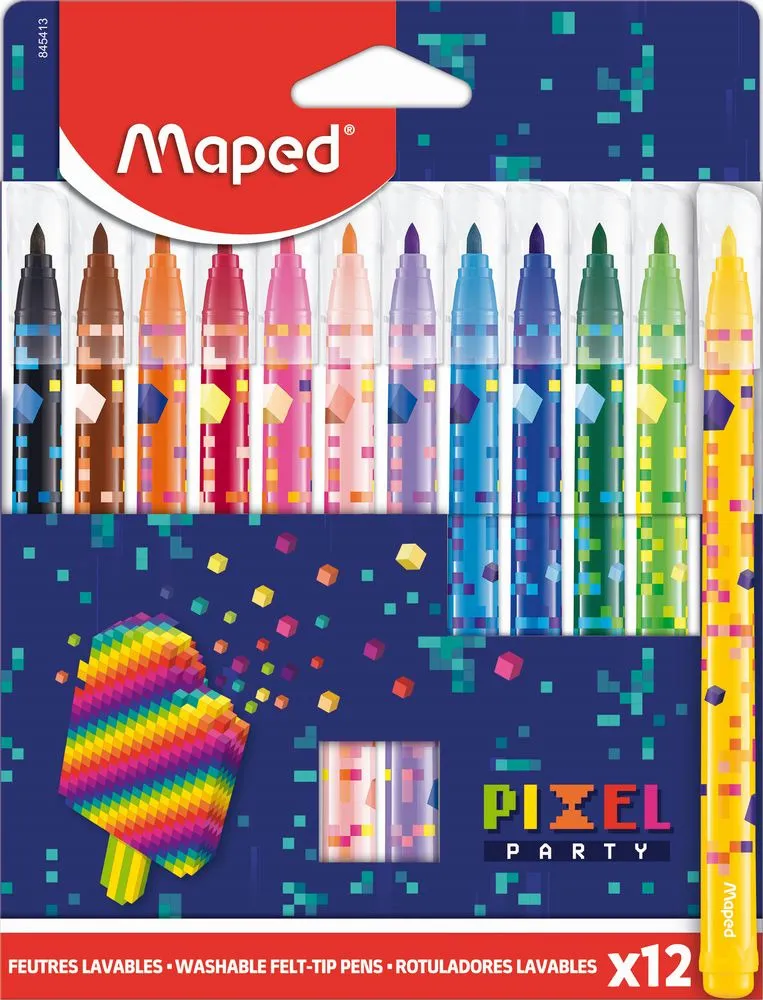 Set 12 carioci Maped Pixel Party, Multicolor