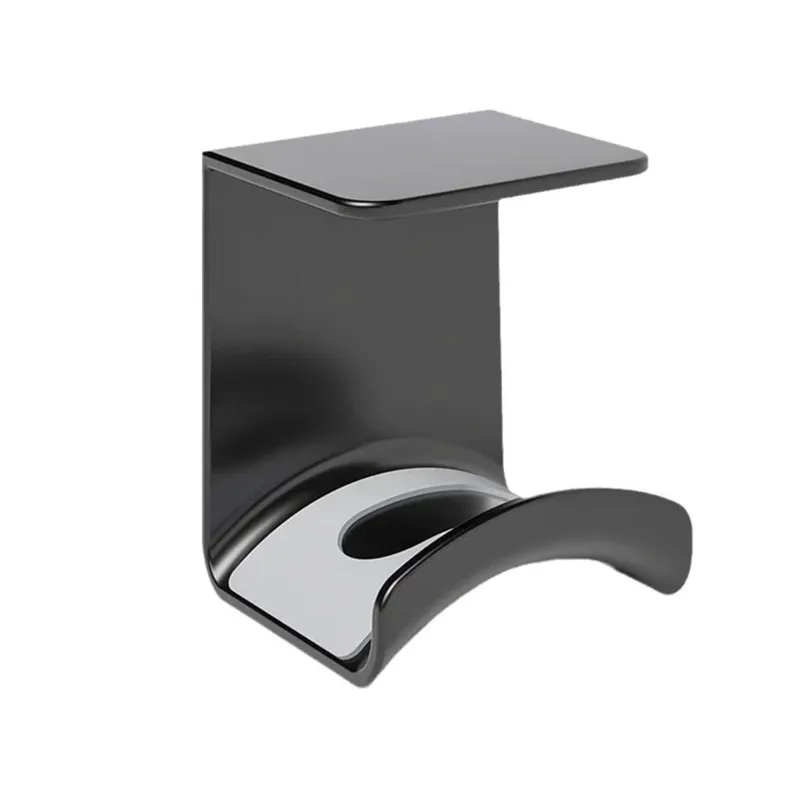 Suport pentru casti, Montat pe perete, Autoadeziv, Axroad Mall, Pentru casti HIFI, casti de monitorizare, casti electronice si casti de joc, Slim, Simplu si frumos, Perna anti-alunecare, Design Suprafata curbata, ABS, 6x5x6.5 cm, Negru inchis