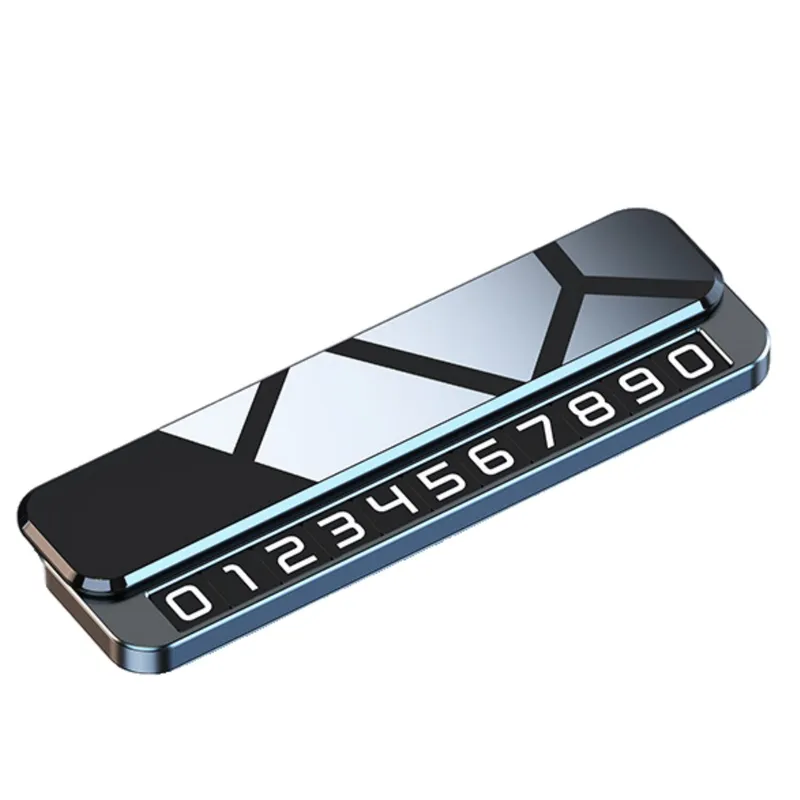 Suport telefon auto MunDeir aluminiu negru 13.2x3.5x1cm cu capac ascuns, doua numere de telefon