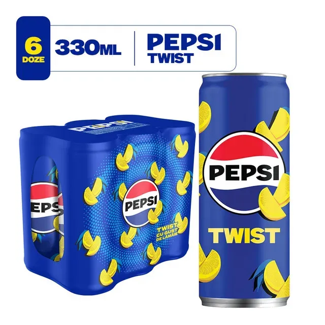 Bautura carbogazoasa cu gust de lamaie Pepsi Twist, 6 x 0.33 l