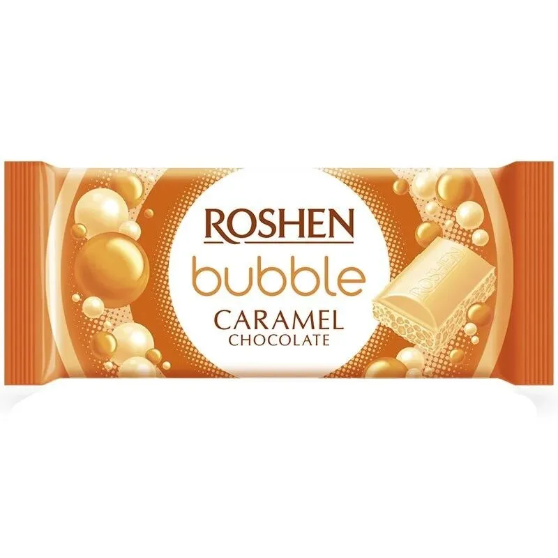 Pachet 4xTableta aerata BUBBLE caramel 80 gr
