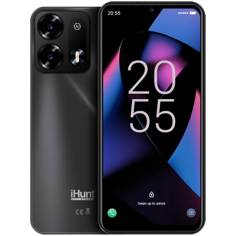 iHunt S26 Ultra, 4G, Dual SIM, 6.52" HD+ IPS, Octa-Core, 8GB RAM, 128GB, Radio FM, Deblocare Faciala, 4850mAh, Android 14, Black