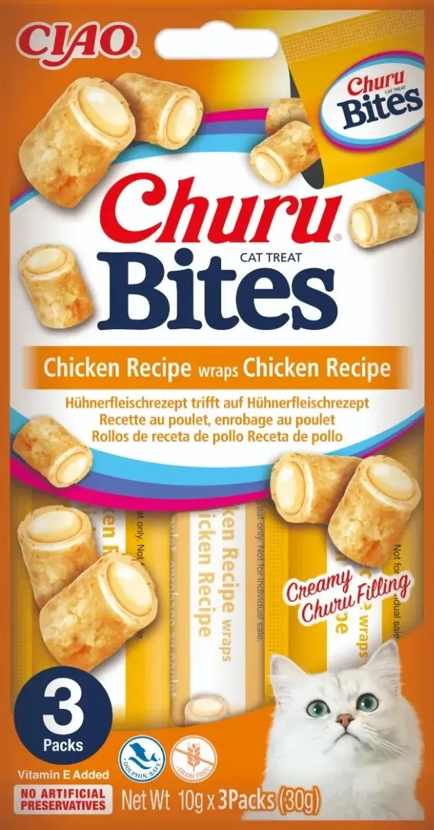 Recompense pentru pisici Inaba Churu Bites, pui, 30 g