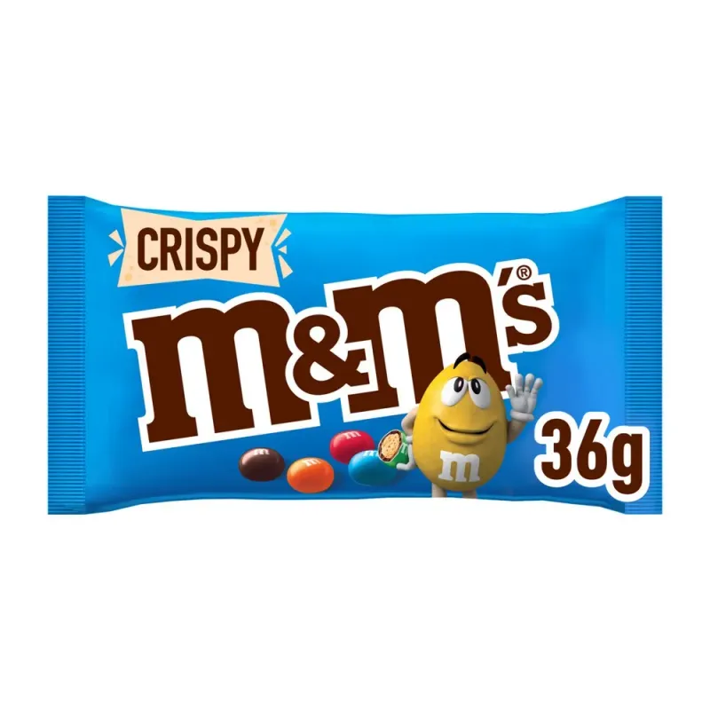 Bomboane cu miez din orez crocant in ciocolata cu lapte si glazura colorata de zahar M&M's Crispy, 36 g