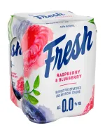 Bere blonda fara alcool Fresh cu zmeura si afine, doza, 4 x 0.5 l