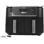 Friteuza cu aer cald Ninja Foodi DualZone AF451, 9.5l, 2470W, termometru digital, 6 functii de gatit, 2 placi cu invelis ceramic, negru