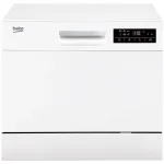 Masina de spalat vase compacta Beko DTC36610W, 6 seturi, 6 programe, Clasa F, 55 cm, Alb