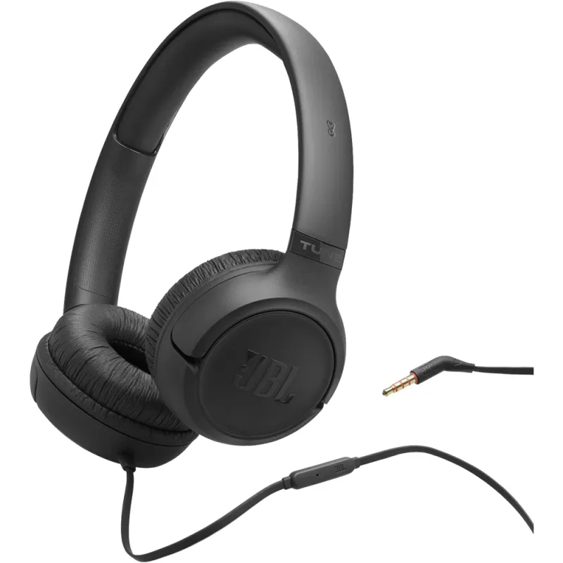 Casti JBL Tune 530, Cu fir, On-ear, Microfon, Jack 3.5mm, negru