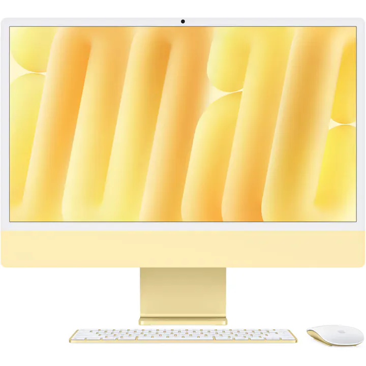 Sistem Desktop PC iMac 24" cu procesor Apple M4, 10 nuclee CPU and 10 nuclee GPU, 24", Retina 4.5K, 32GB, 1TB SSD, Yellow