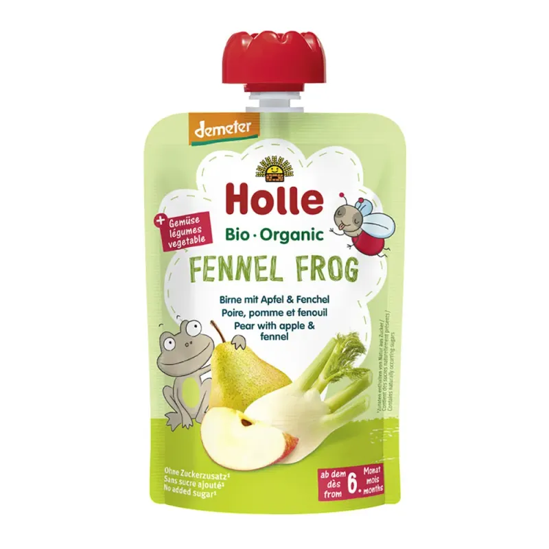 Piure de pere, mere si fenicul Holle Fennel, de la 6 luni, 100 g