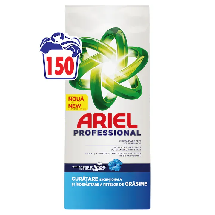 Detergent de rufe pudra Ariel Professional Touch of Lenor, 9.75kg, 150 spalari