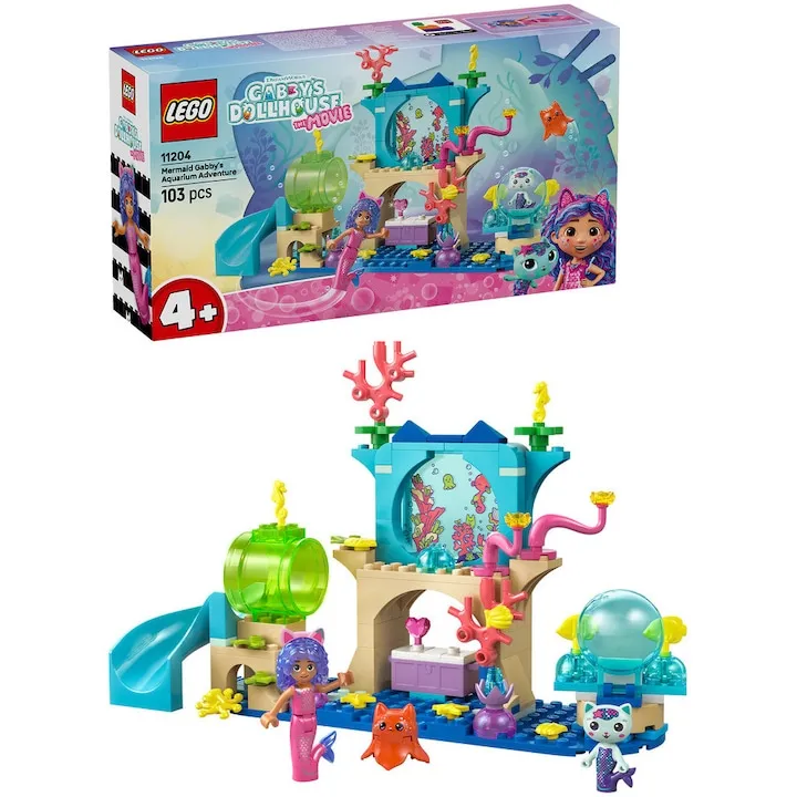 LEGO® Gabby's Dollhouse - Aventurile in acvariu ale sirenei Gabby 11204, 103 piese