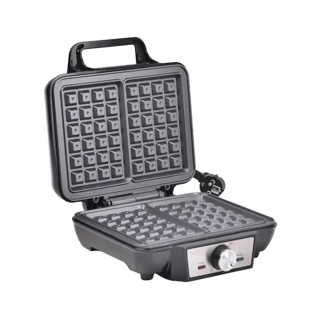 Aparat pentru vafe Qilive Q.5459, 1000W, termostat reglabil, placi antiaderente, negru/argintiu