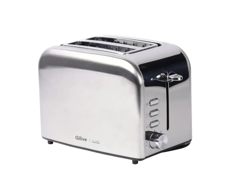 Prajitor de paine Qilive Q.5287, 850W, 2 fante, inox, argintiu