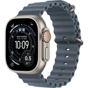 Apple Watch Ultra 3, GPS + Cellular, 49mm, Natural Titanium Case, Ancor Blue Ocean Band