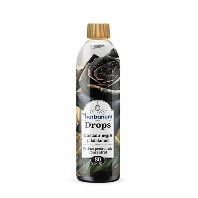 Parfum de rufe concentrat Herbarium Drops Trandafir negru si labdanum, 80 spalari, 200 ml
