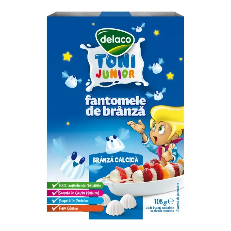 Branza alba de vaci Delaco Junior, 108 g